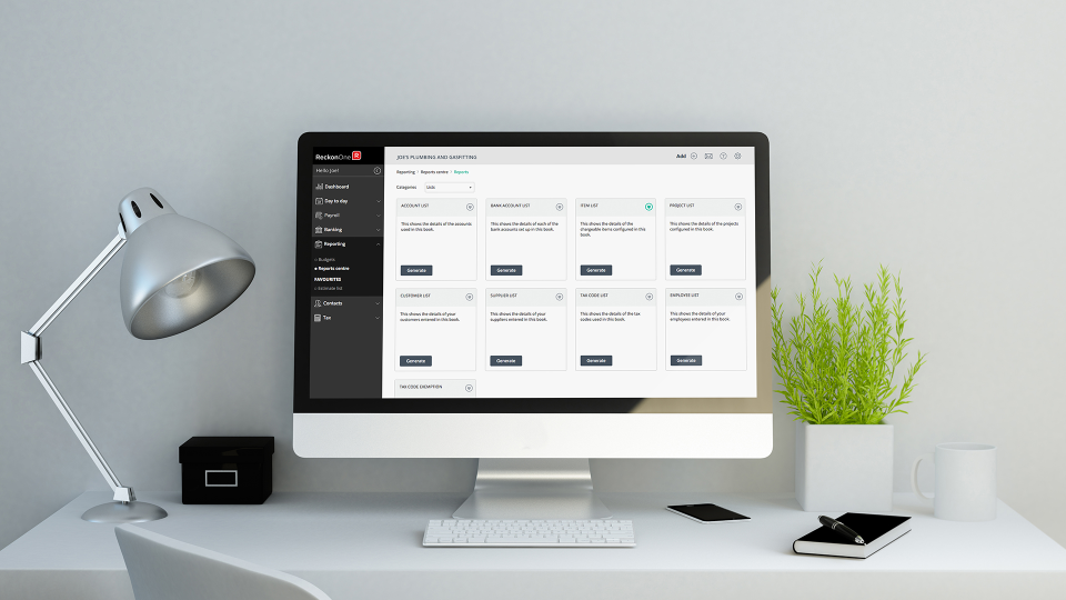 screenshot of Reckon One